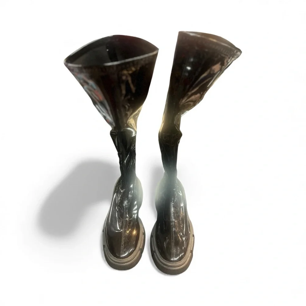 Sz 10 Zara Stylish Black Knee-High Boots
